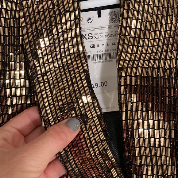 LAST ONE Zara gold blazer dress NWT - Picture 16 of 16